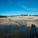 Les ombres de Laetitia et Matthieu au « Porcelain Basin » à Norris.